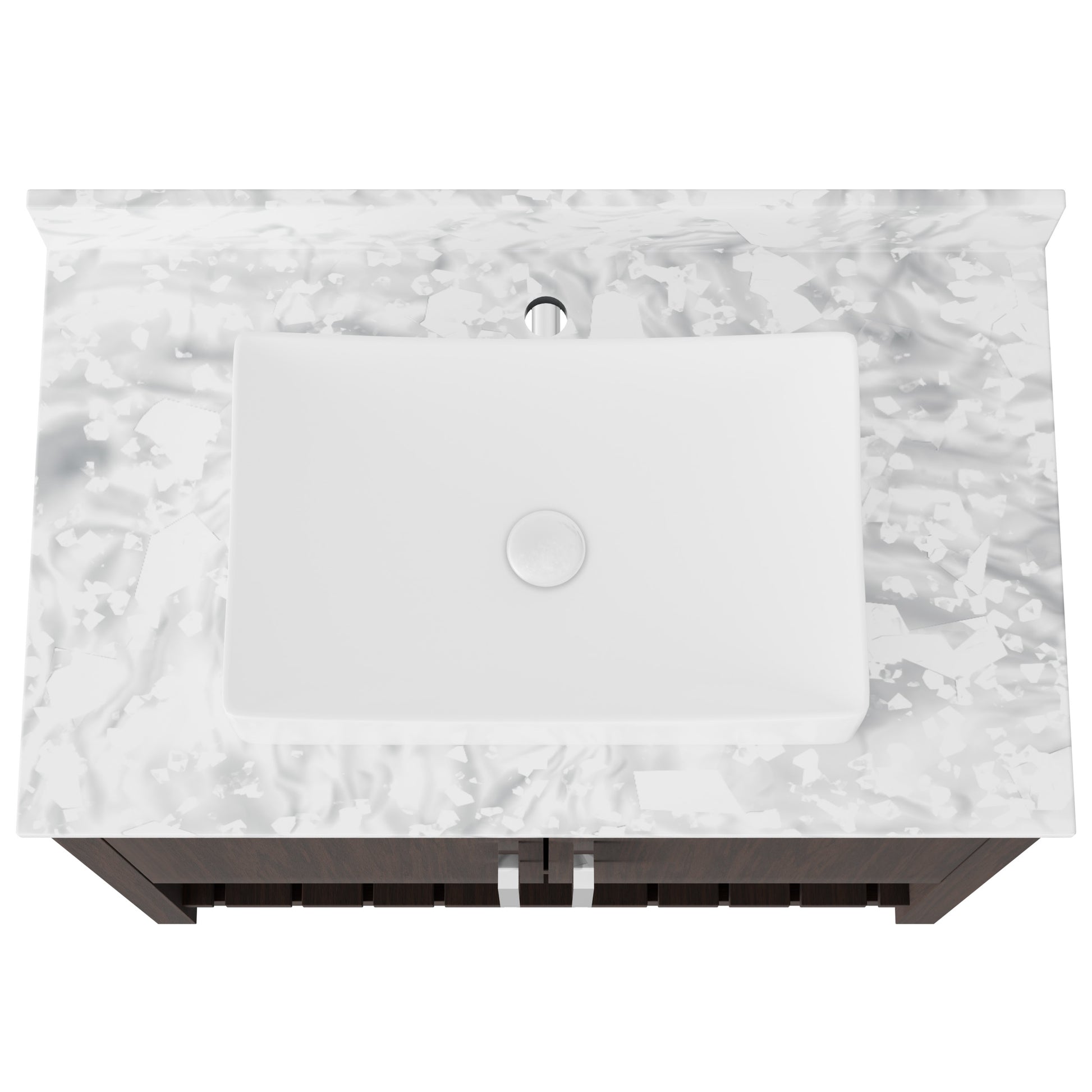 36-inch Novatto bathroom vanity with Carrara white marble counter and integrated sink, featuring a modern wood finish.