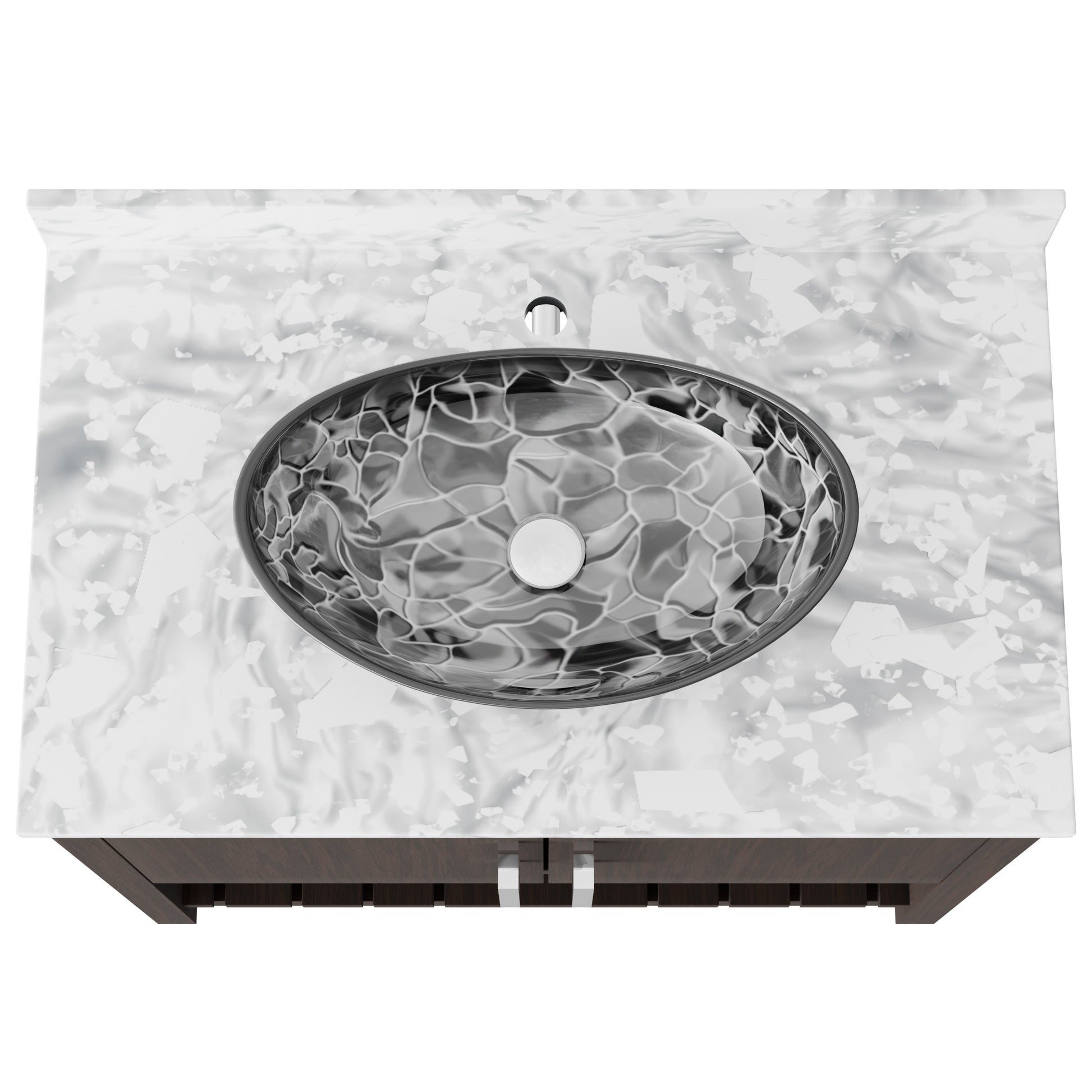 36-inch Novatto bath vanity with Carrara white marble counter and integrated sink, bathroom accessory with elegant design.