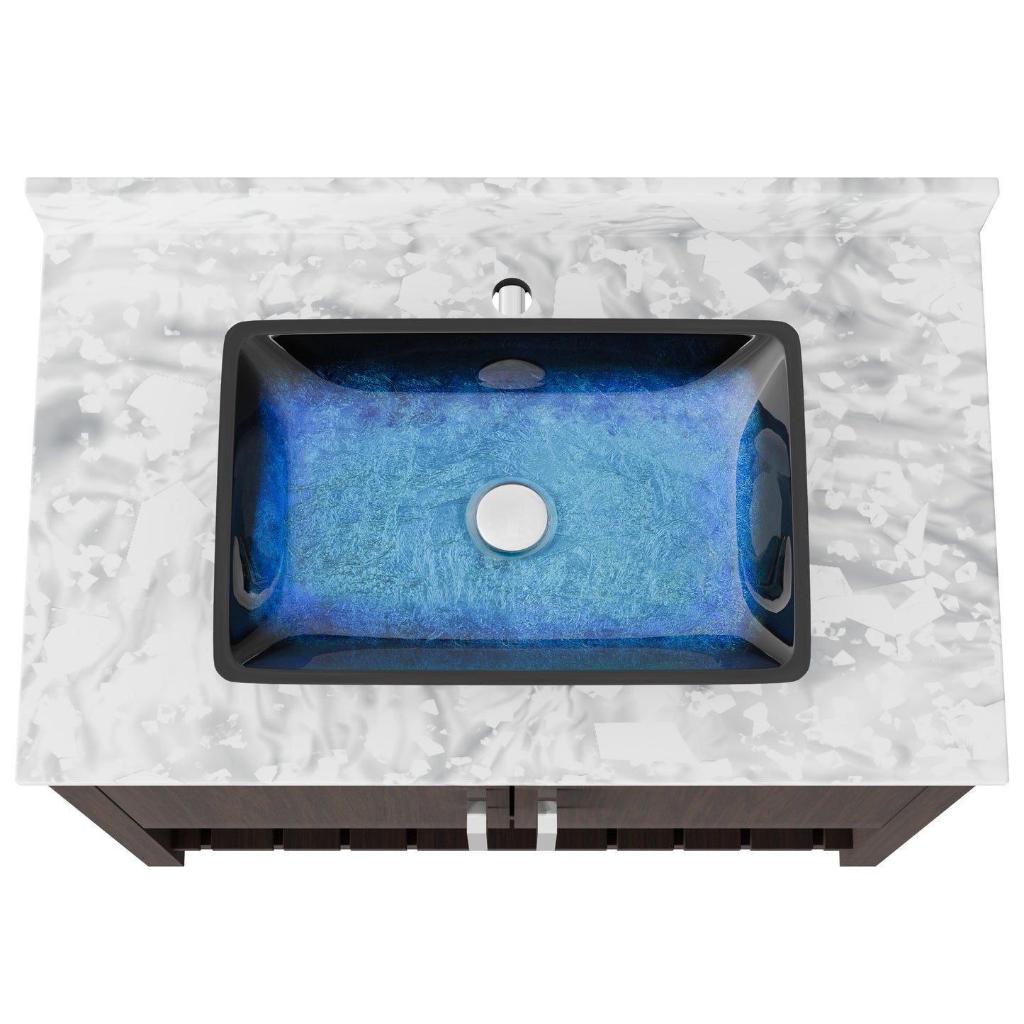 36-inch Novatto bath vanity with Carrara white marble counter and integrated sink showing sleek design and polished surface.
