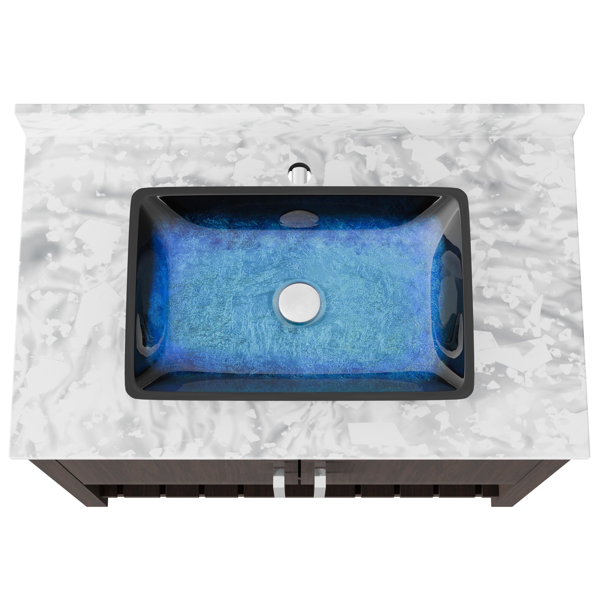 36-inch Novatto bath vanity with Carrara white marble counter and integrated sink showing sleek design and polished surface.