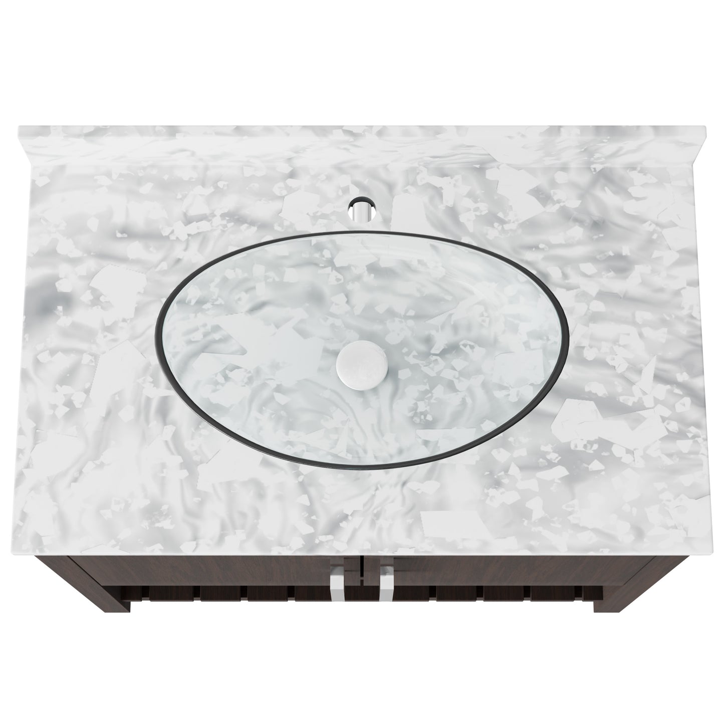 36-inch Novatto bath vanity with Carrara white marble countertop and sink, showcasing the elegant bathroom fixture.