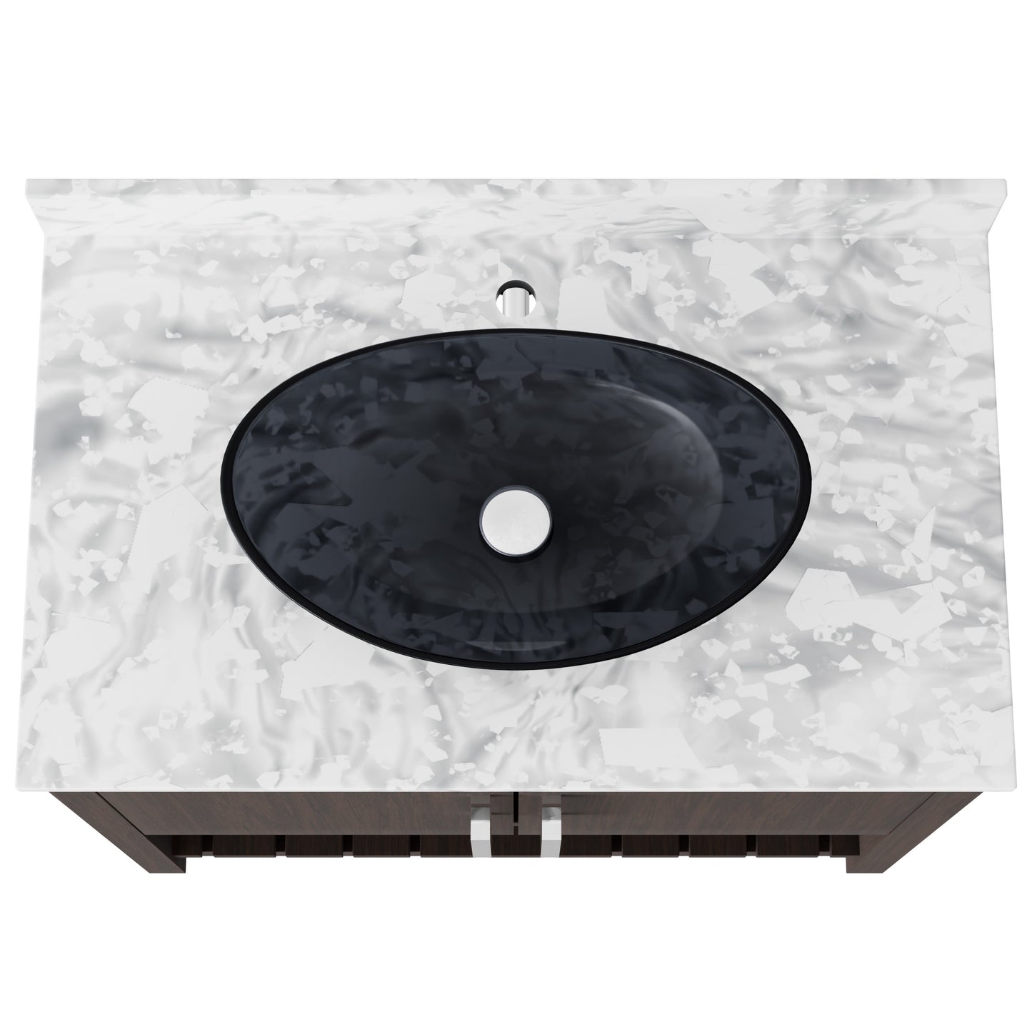 36-inch Novatto bath vanity with Carrara white marble counter and integrated sink, showcasing elegant bathroom accessory design.
