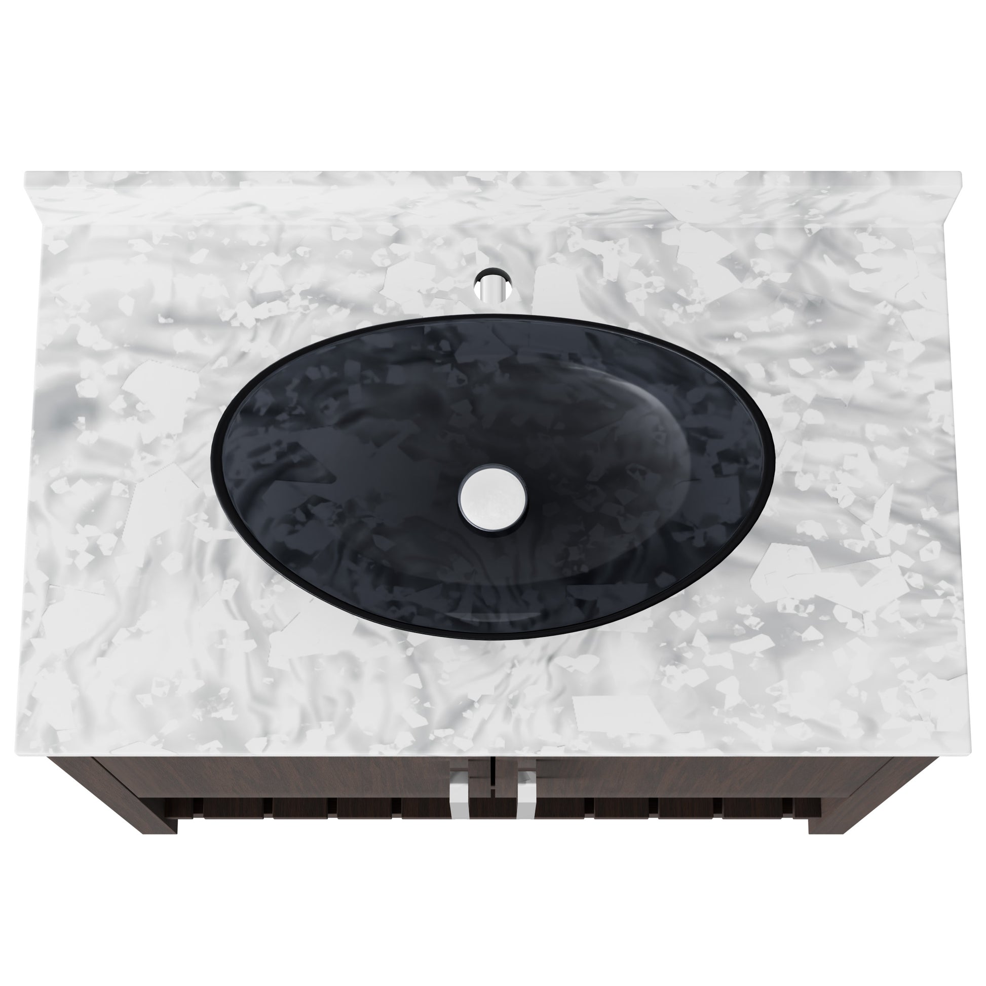 36-inch Novatto bath vanity with Carrara white marble counter and integrated sink, showcasing elegant bathroom accessory design.