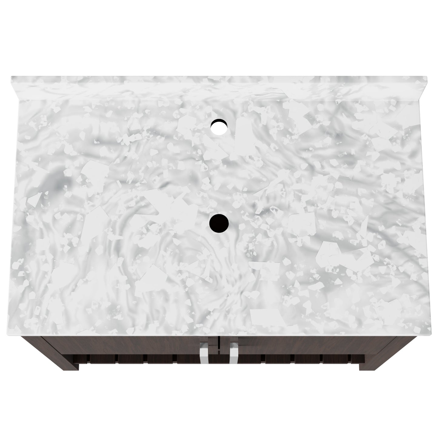 36-inch Novatto vanity with Carrara white marble countertop, featuring elegant bathroom accessory with modern design.