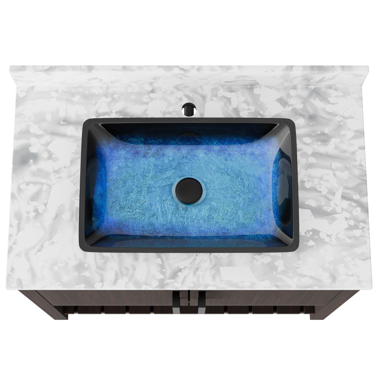 Novatto 36-inch bathroom vanity with Carrara white marble counter and sink, showcasing elegant bathroom accessory design.