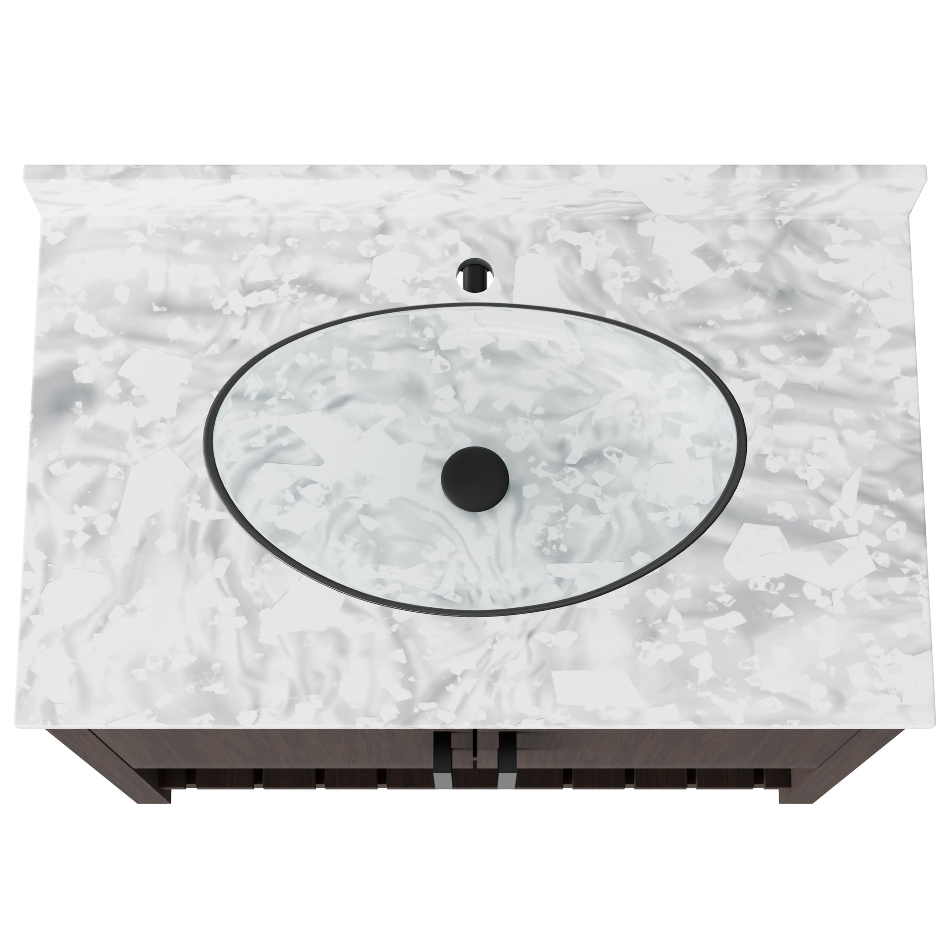 36-inch Novatto bath vanity with Carrara white marble countertop and integrated sink, shown with sleek design and classic white finish.