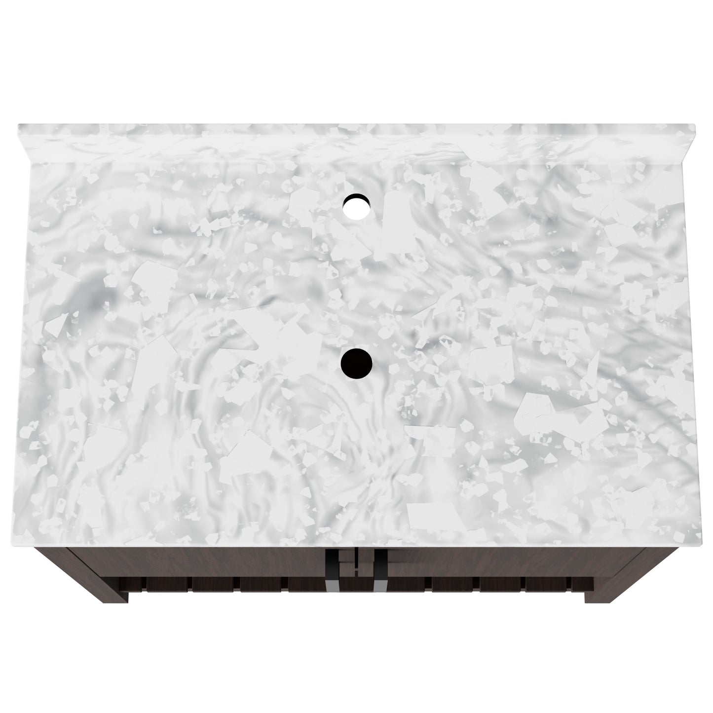 36-inch Novatto vanity with Carrara white marble countertop, modern bathroom accessory with sleek design and elegant surface.