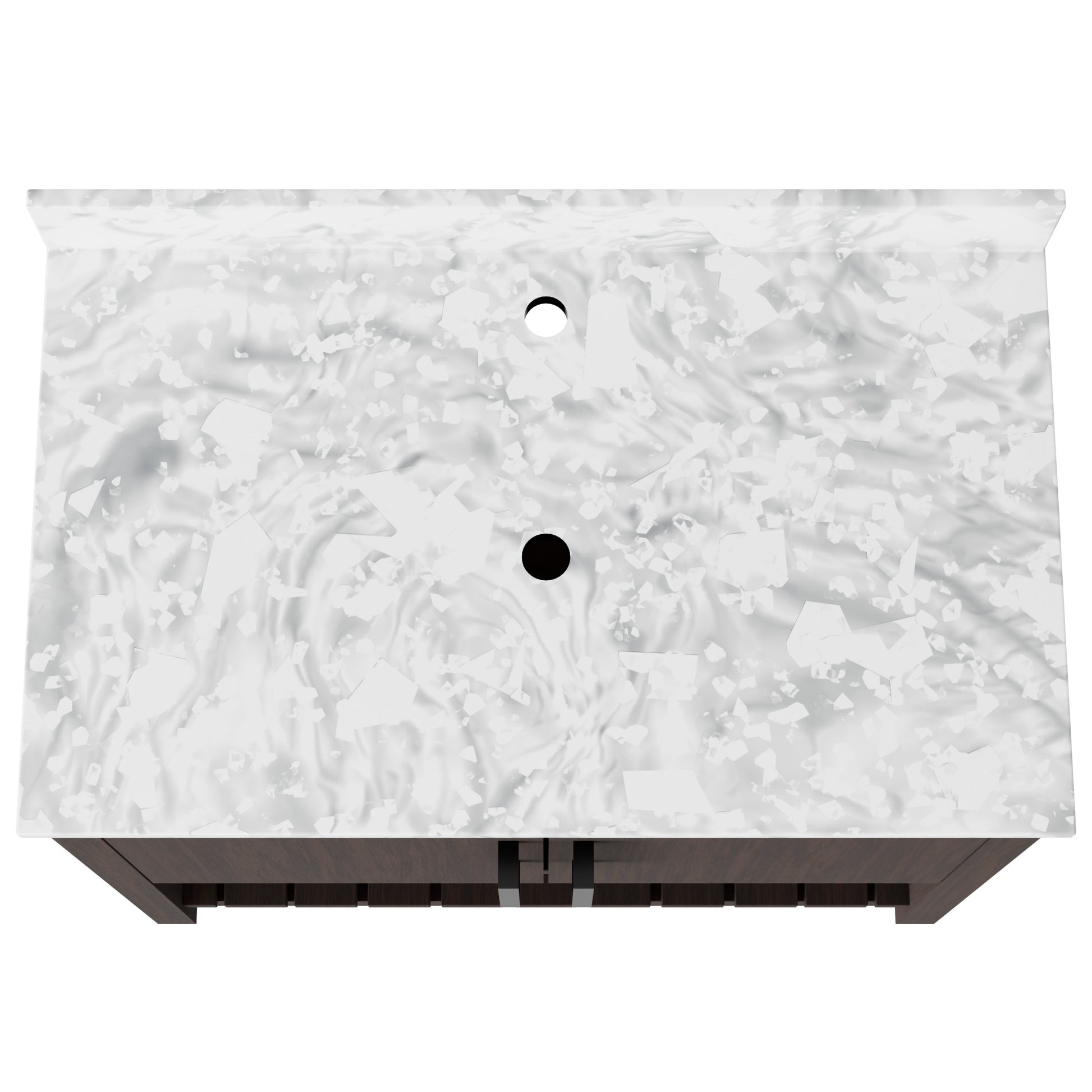 36-inch Novatto vanity with Carrara white marble countertop, modern bathroom accessory with sleek design and elegant surface.