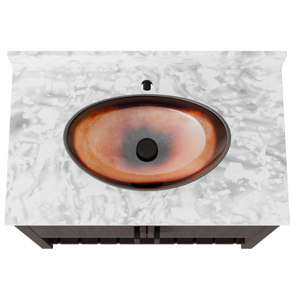 Novatto 36-inch bath vanity with Carrara white marble countertop and sink, showcasing elegant bathroom accessory design.