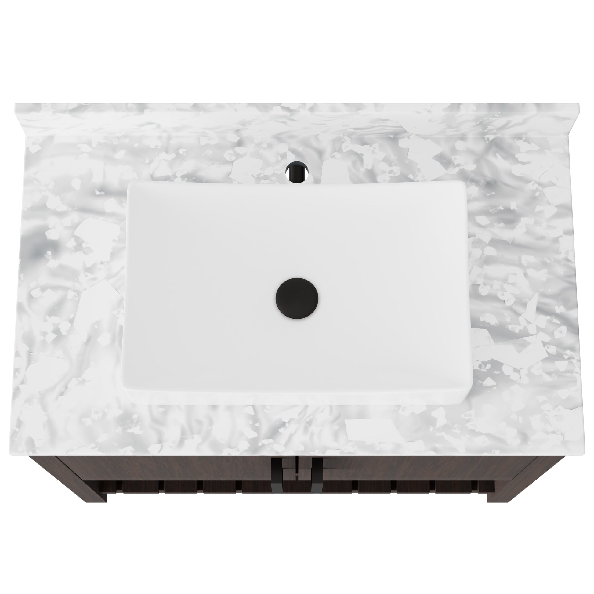 36-inch Novatto bath vanity with Carrara white marble countertop and integrated sink, showcasing elegant bathroom accessory design.