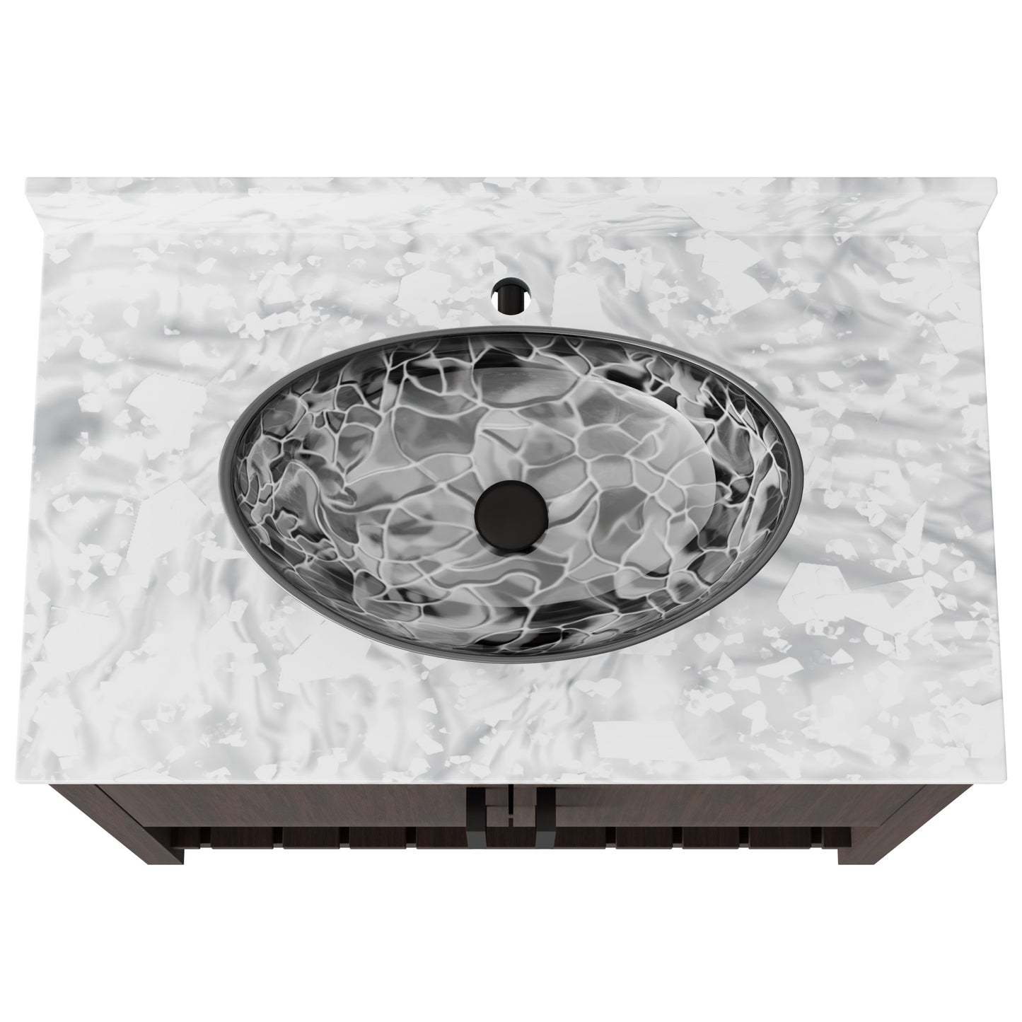 36-inch Novatto bath vanity with Carrara White marble counter and integrated sink, showcasing elegant bathroom accessory design.
