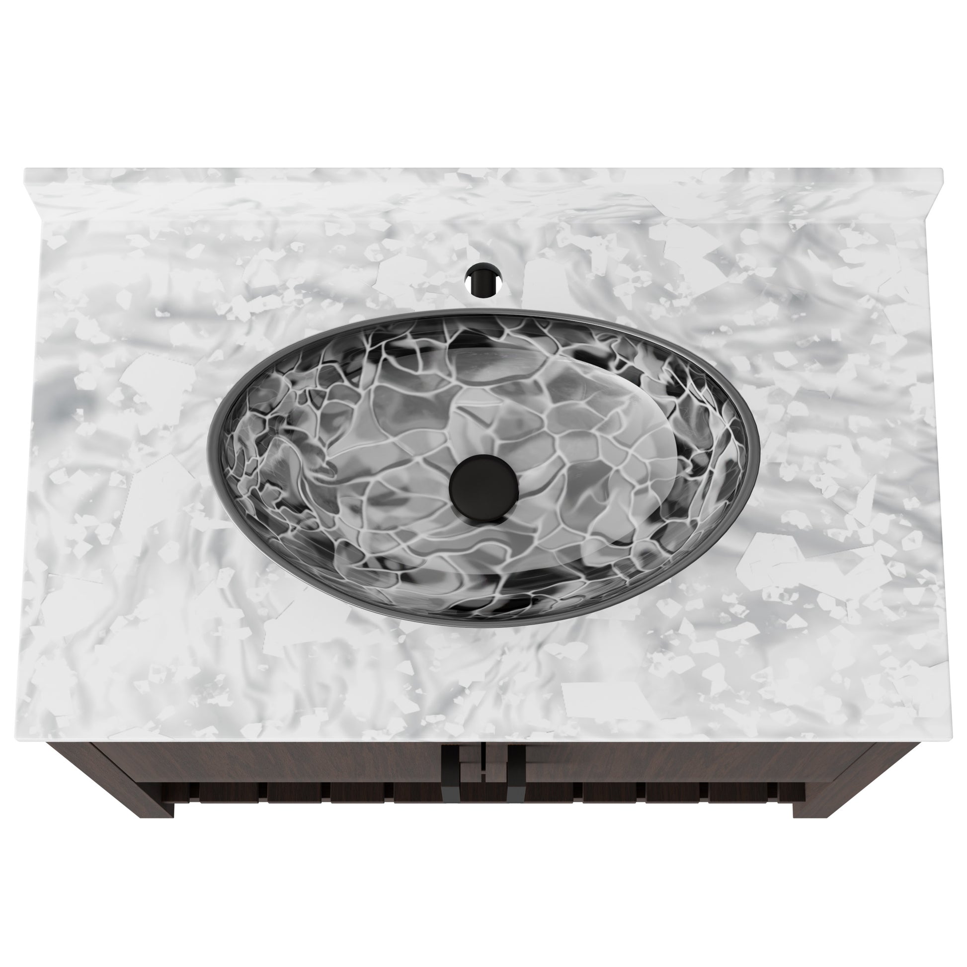 36-inch Novatto bath vanity with Carrara White marble counter and integrated sink, showcasing elegant bathroom accessory design.