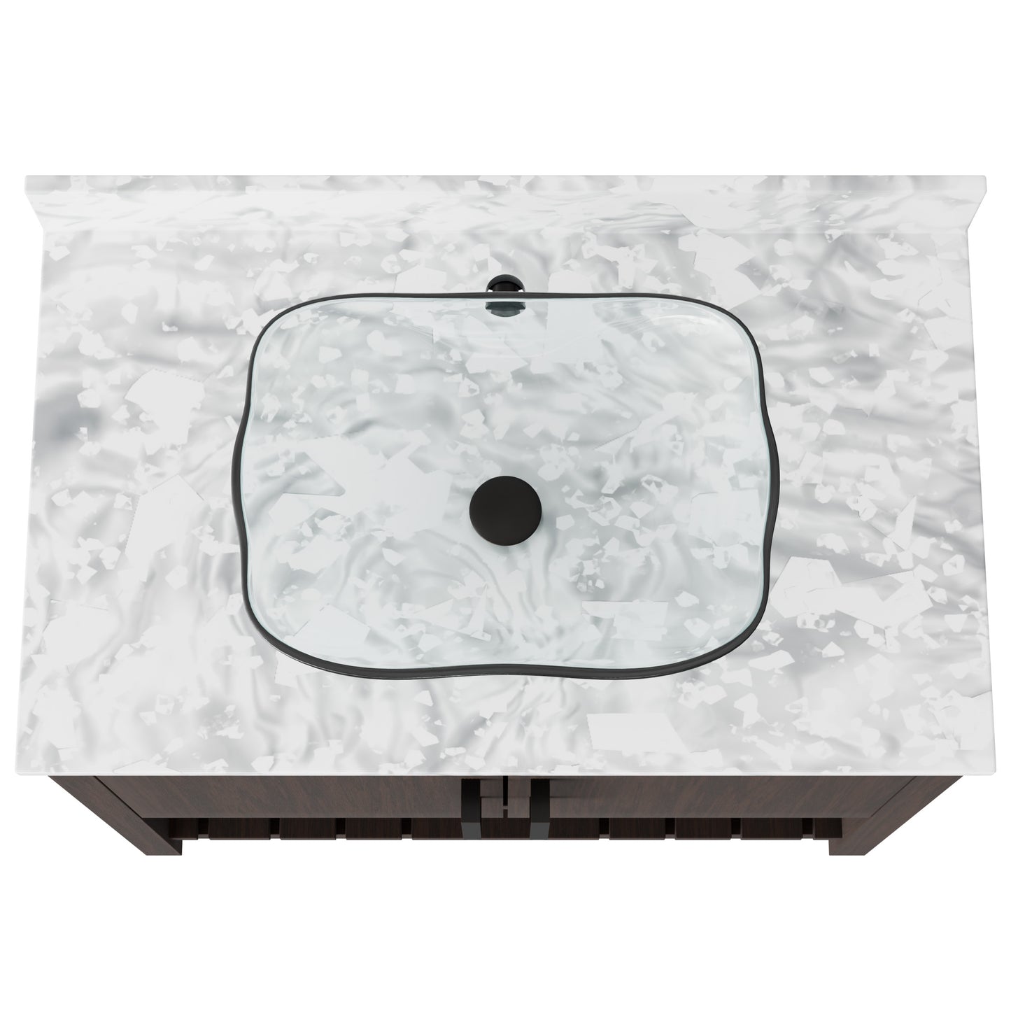 36-inch Novatto bath vanity with Carrara white marble counter and sink, showcasing sleek bathroom accessory design.