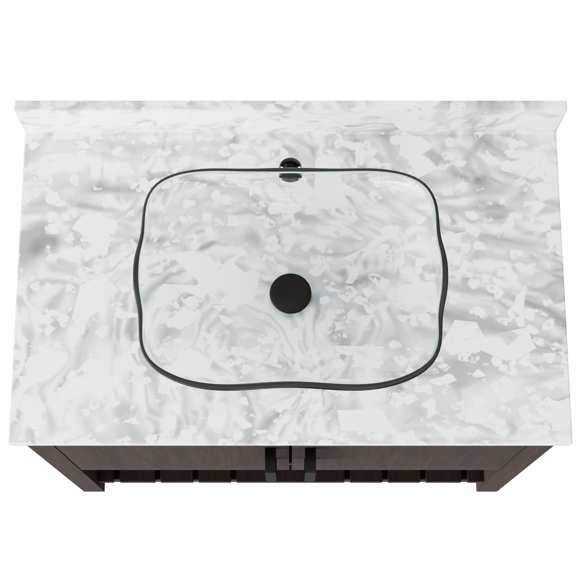 36-inch Novatto bath vanity with Carrara white marble counter and sink, showcasing sleek bathroom accessory design.