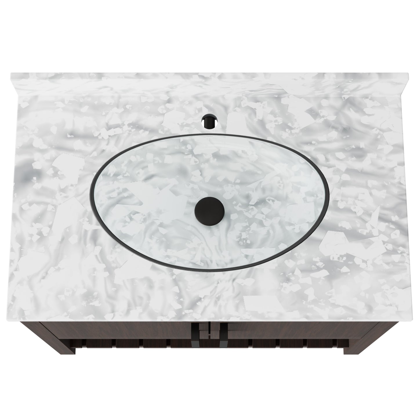 Novatto 36-inch bath vanity with Carrara white marble countertop and sink, showcasing elegant bathroom accessory design.