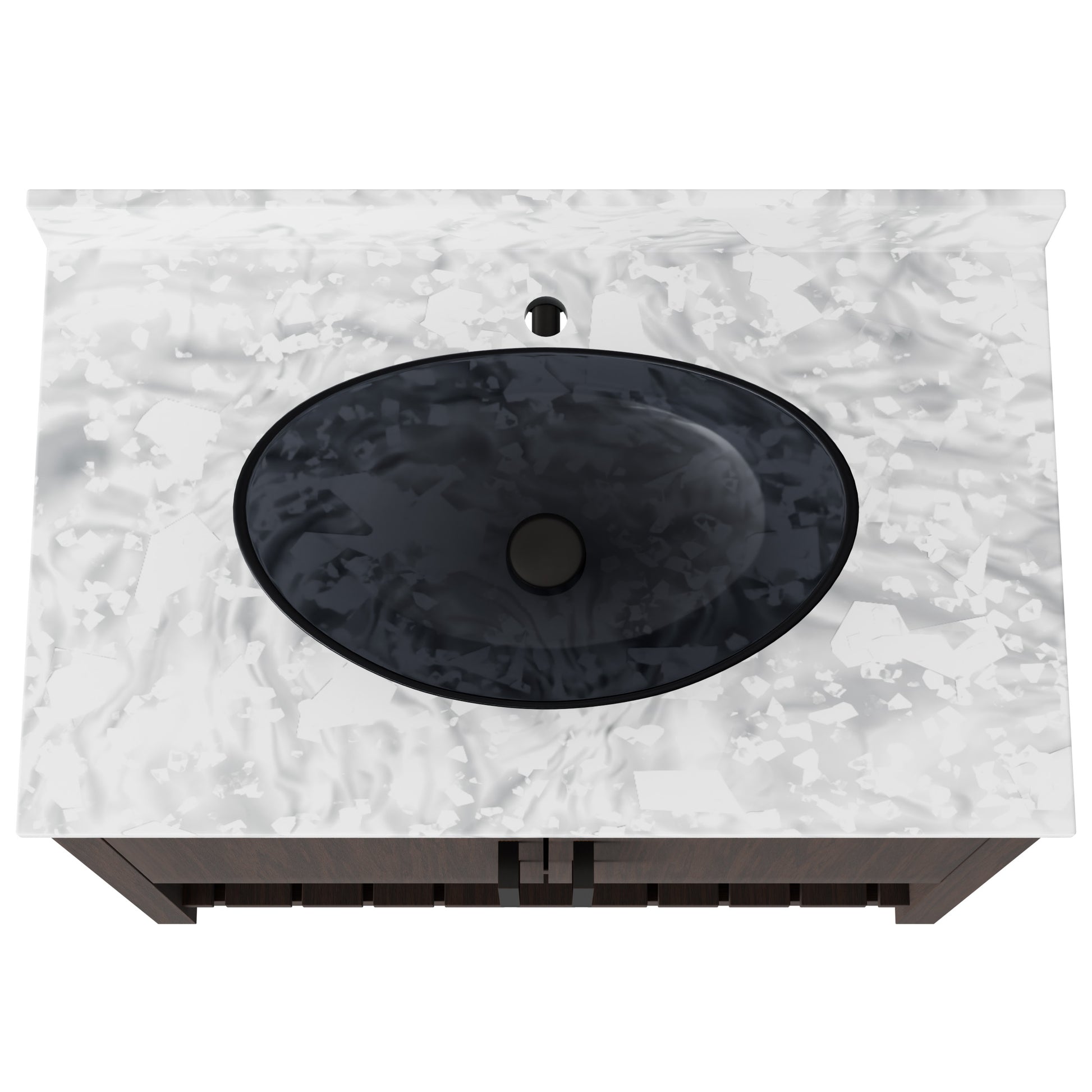 36-inch Novatto bath vanity with Carrara white marble counter and integrated sink, showcasing elegant bathroom accessory details.