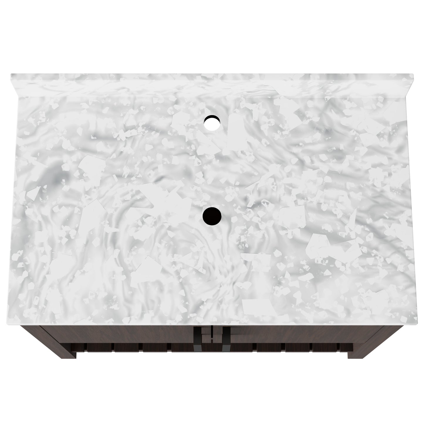 36-inch Novatto vanity with Carrara white marble countertop, showcasing the elegant bathroom accessory and sleek design.
