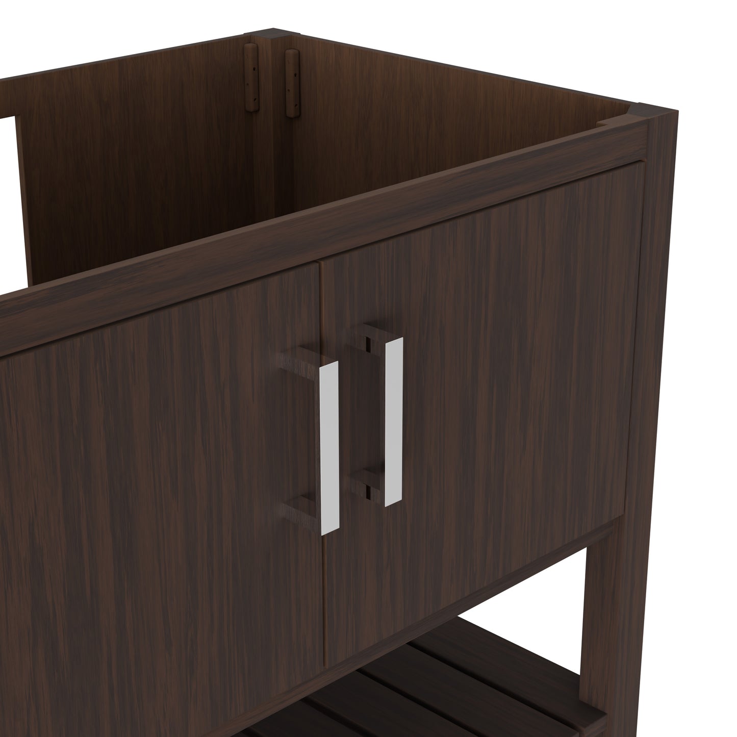36-inch Cafe Mocha bath vanity from Novatto with sleek design and modern finish, shown in a bathroom setting.