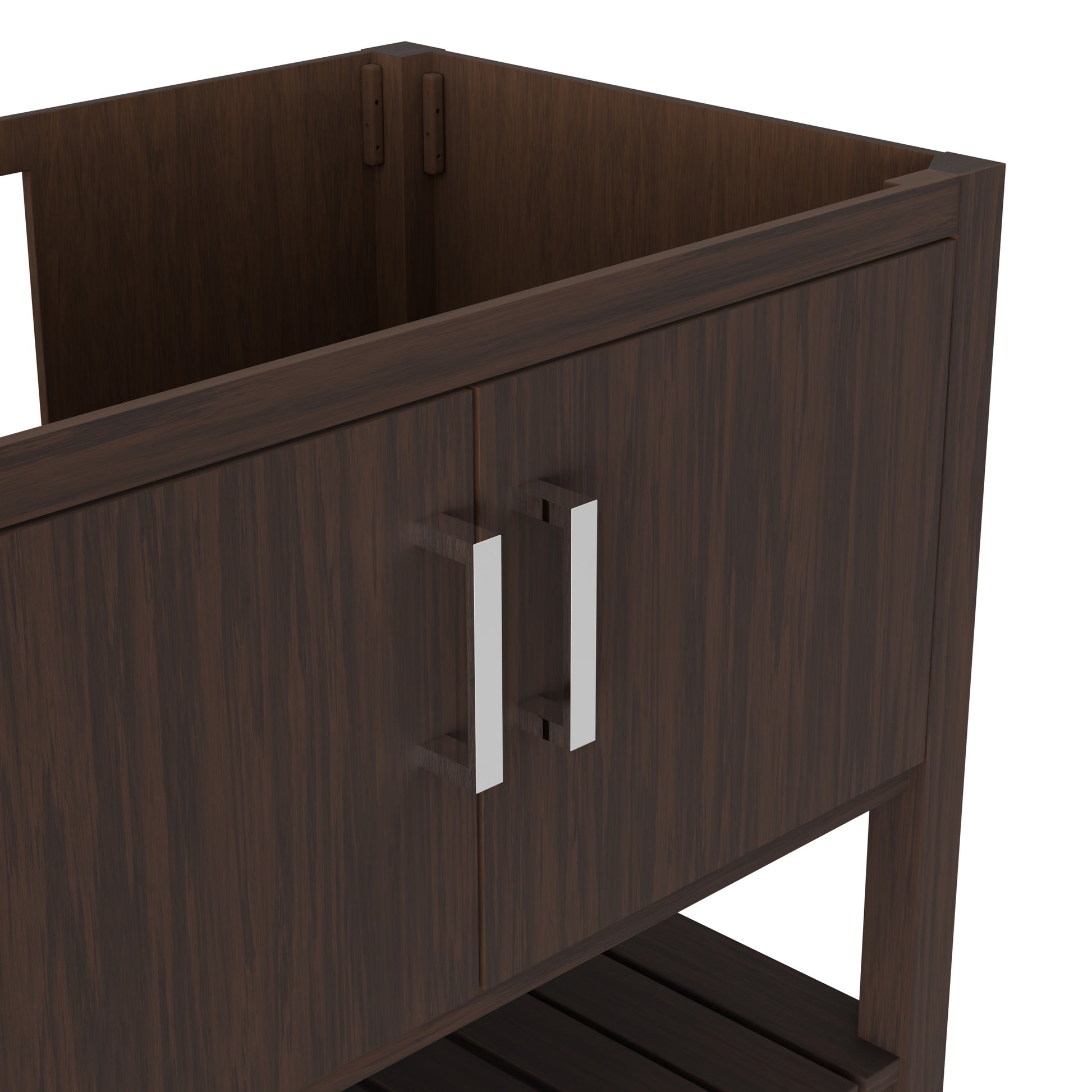 36-inch Cafe Mocha bath vanity from Novatto with sleek design and modern finish, shown in a bathroom setting.