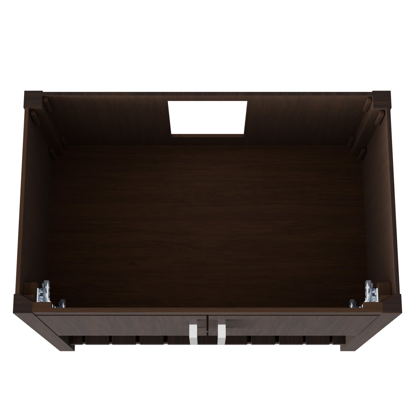 36-inch Novatto Cafe Mocha bath vanity accessory with elegant wood finish and modern design, shown in a well-lit setting.
