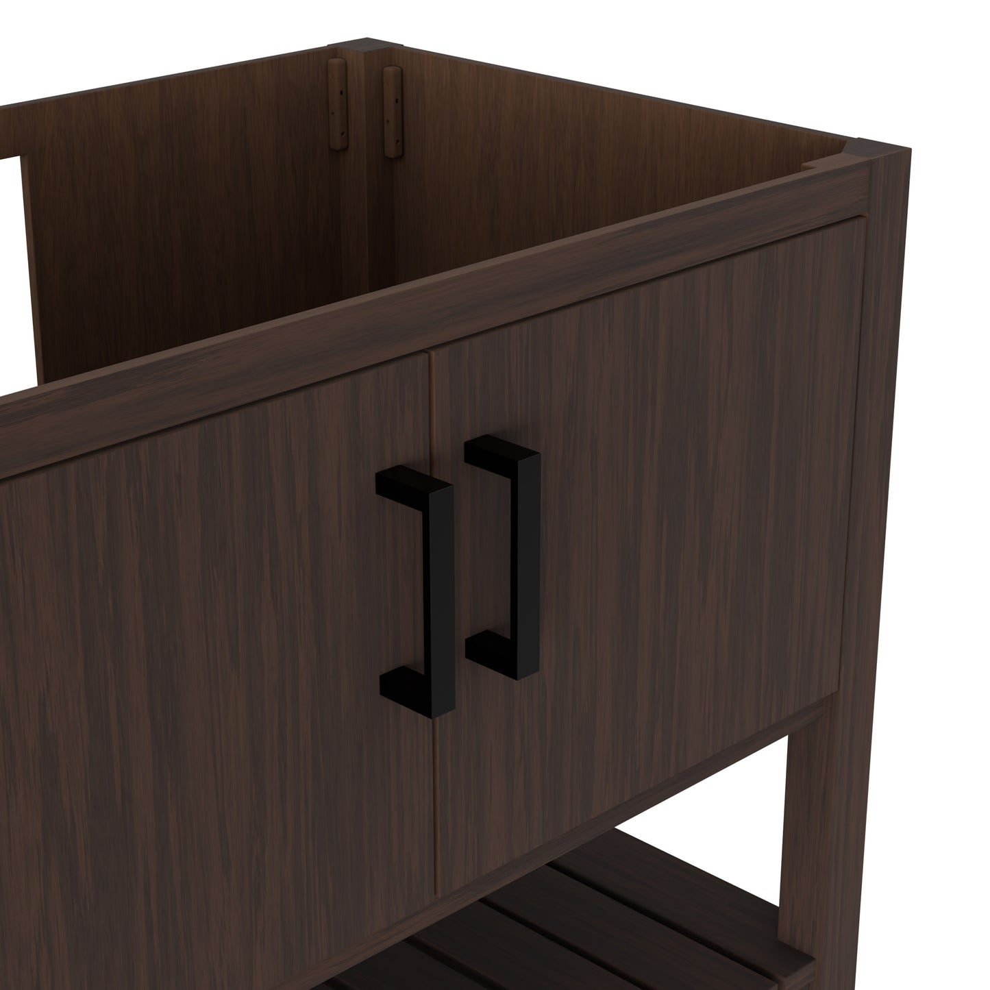 36-inch Novatto Cafe Mocha bath vanity accessory with sleek wood finish and modern design, shown in a well-lit bathroom setting