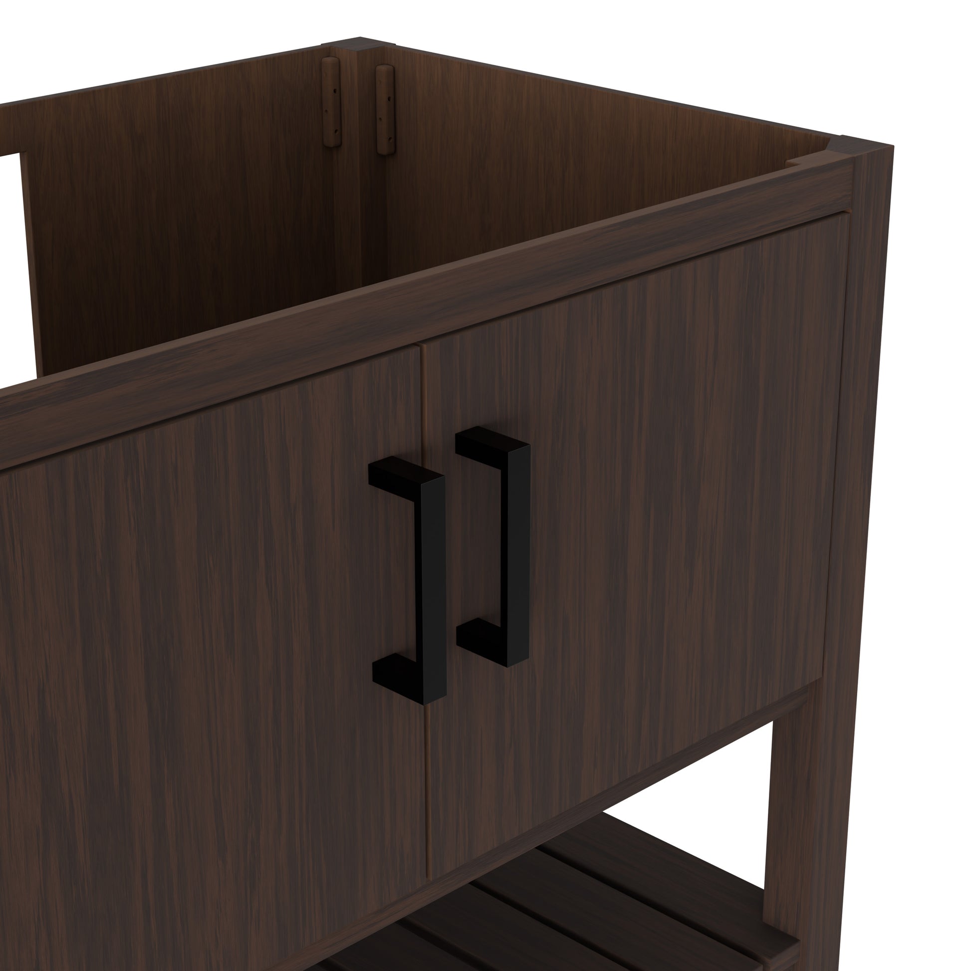 36-inch Novatto Cafe Mocha bath vanity accessory with sleek wood finish and modern design, shown in a well-lit bathroom setting