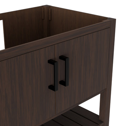 36-inch Novatto Cafe Mocha bath vanity accessory with sleek wood finish and modern design, shown in a well-lit bathroom setting