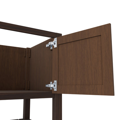 36-inch Novatto Cafe Mocha bath vanity accessory with stylish design, shown in a close-up image highlighting its finish and details.