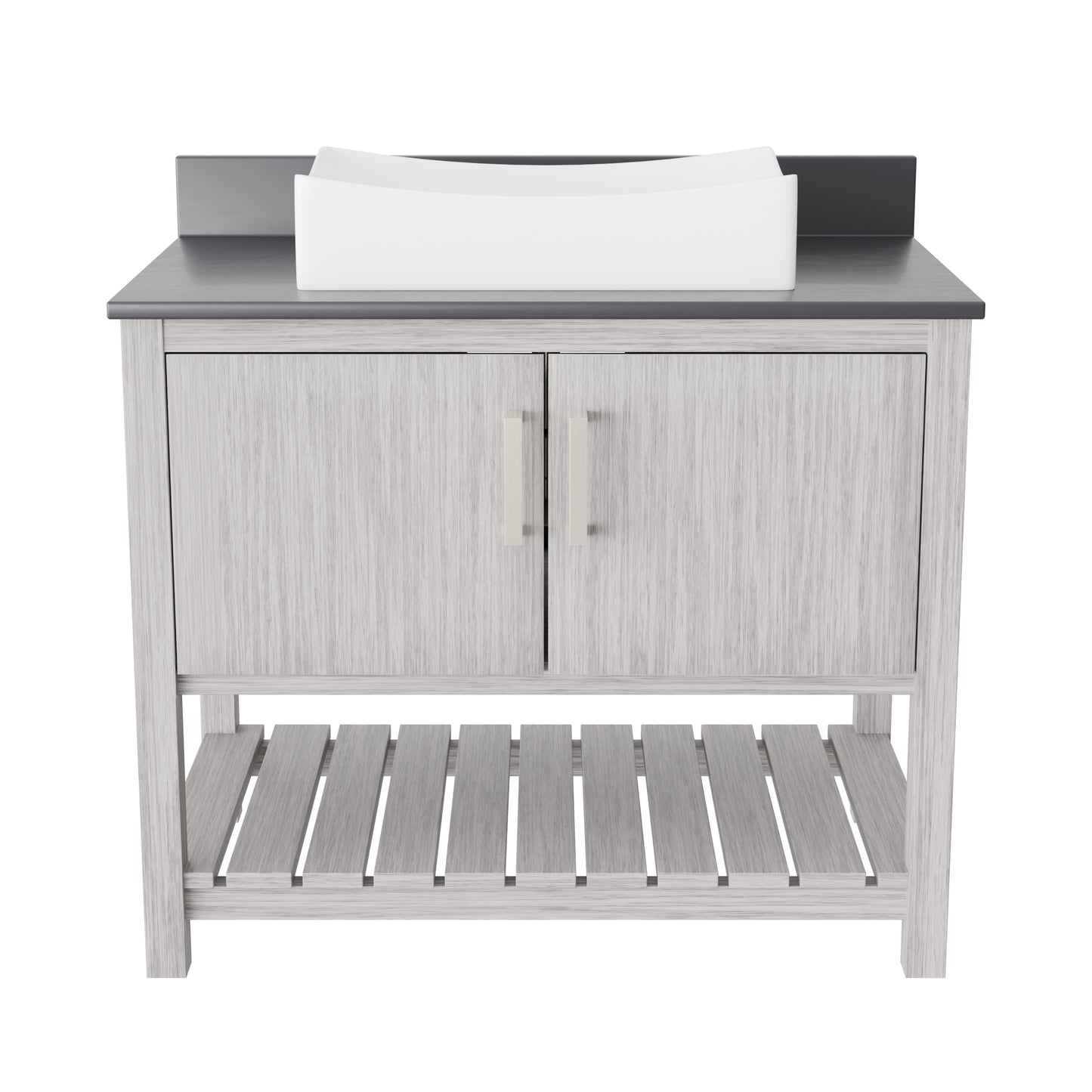 36-inch Bath Vanity with Storm Grey Quartz Counter and Sink - NOBV-36SG-280-1141