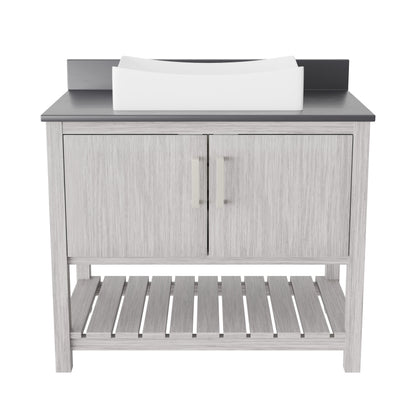 36-inch Bath Vanity with Storm Grey Quartz Counter and Sink - NOBV-36SG-280-1141