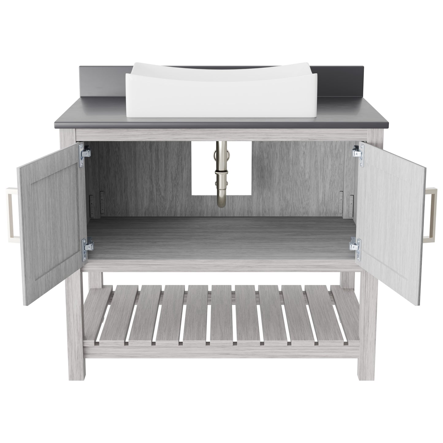 36-inch Bath Vanity with Storm Grey Quartz Counter and Sink - NOBV-36SG-280-1141