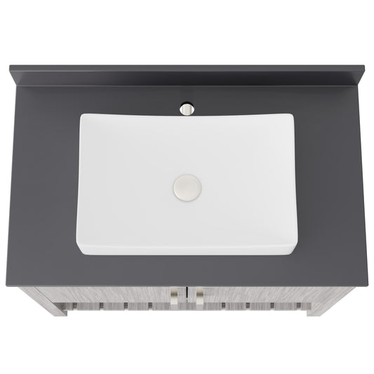 36-inch Bath Vanity with Storm Grey Quartz Counter and Sink - NOBV-36SG-280-1141