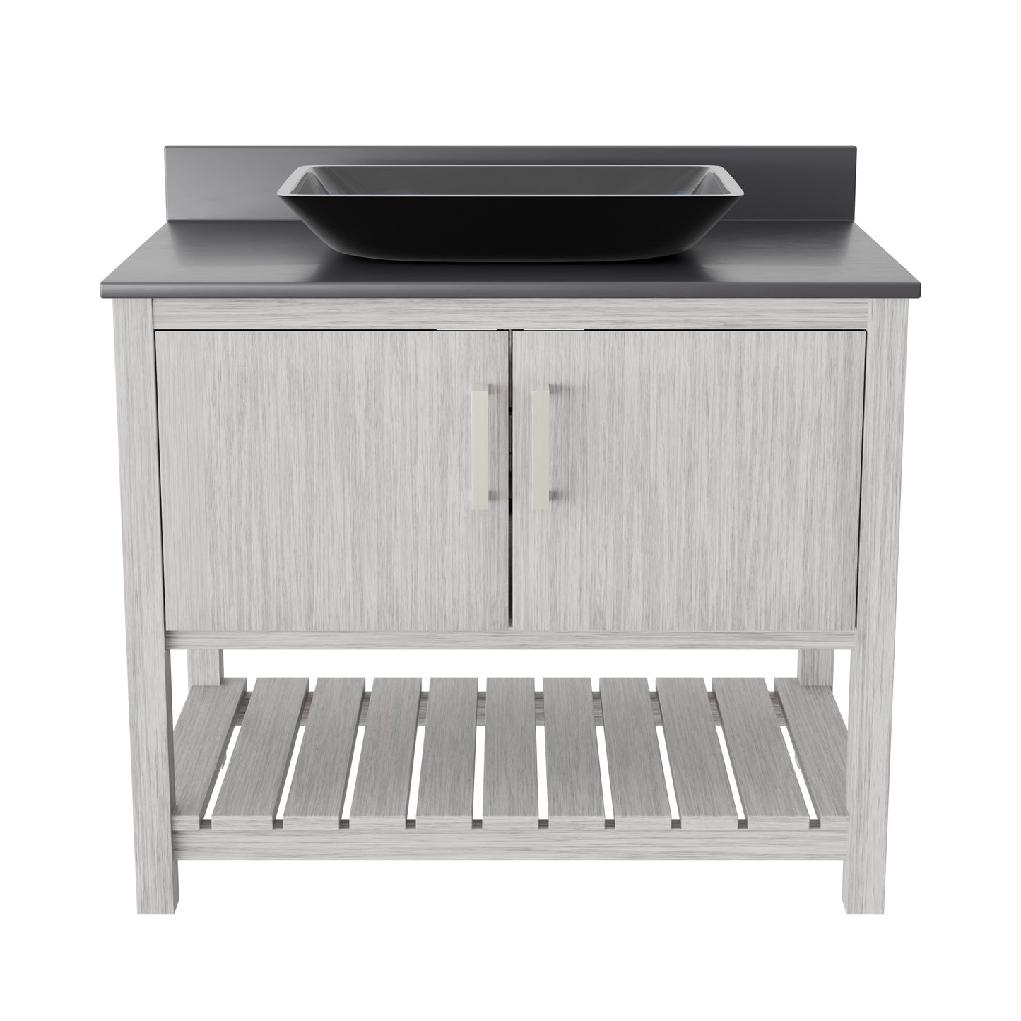 36-inch Bath Vanity with Storm Grey Counter and Sink, NOBV-36SG-280-19034