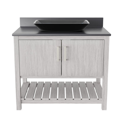 36-inch Bath Vanity with Storm Grey Counter and Sink, NOBV-36SG-280-19034
