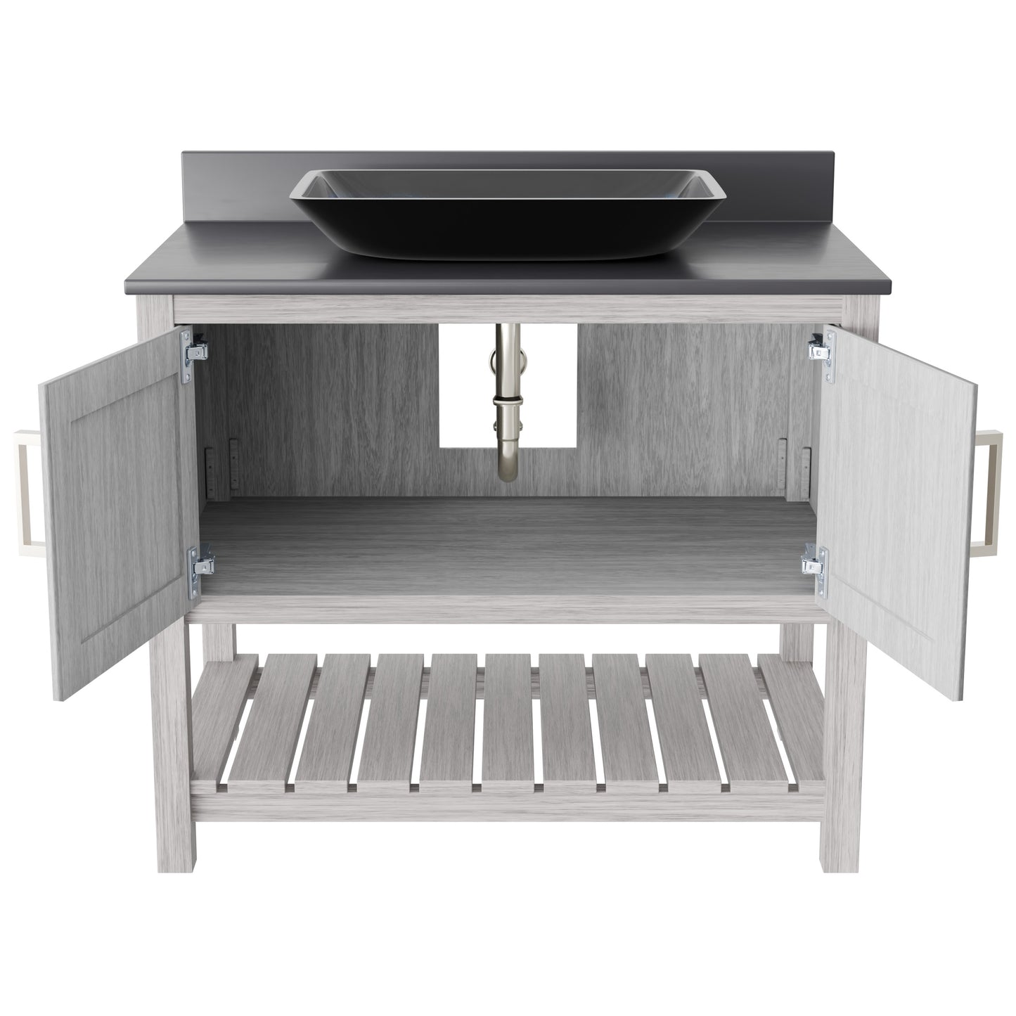 36-inch Bath Vanity with Storm Grey Counter and Sink, NOBV-36SG-280-19034