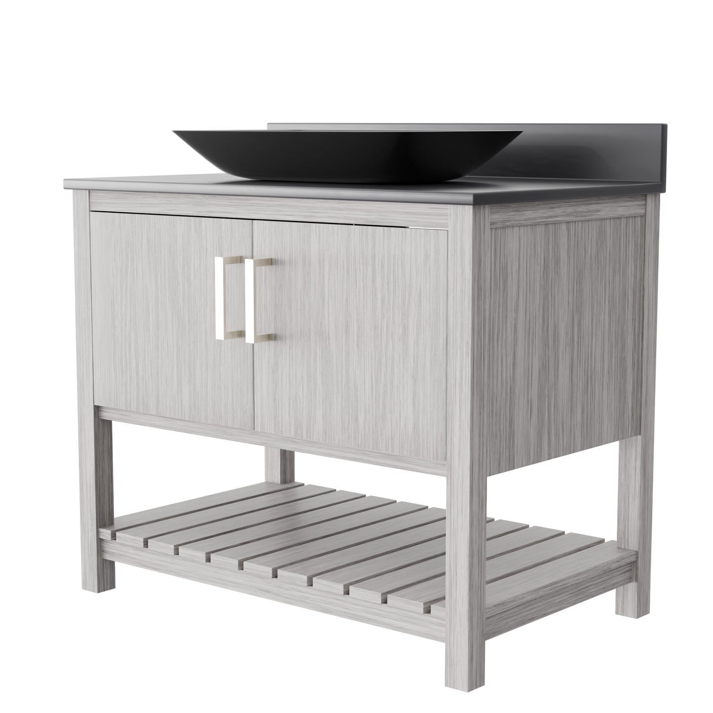 36-inch Bath Vanity with Storm Grey Counter and Sink, NOBV-36SG-280-19034