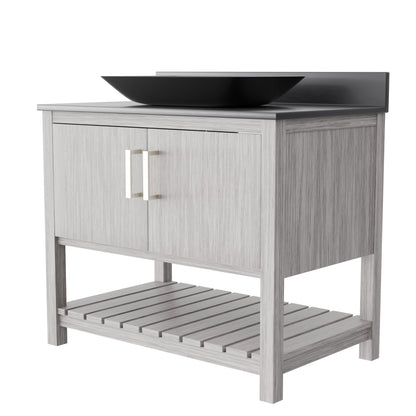 36-inch Bath Vanity with Storm Grey Counter and Sink, NOBV-36SG-280-19034