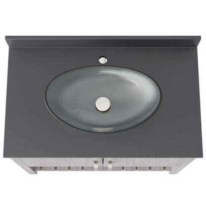 36-inch Bath Vanity with Storm Grey Quartz Counter and Sink - NOBV-36SG-280-324C