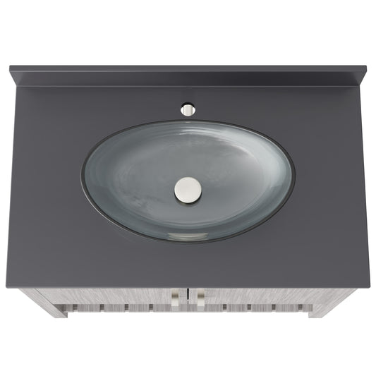 36-inch Bath Vanity with Storm Grey Quartz Counter and Sink - NOBV-36SG-280-324C