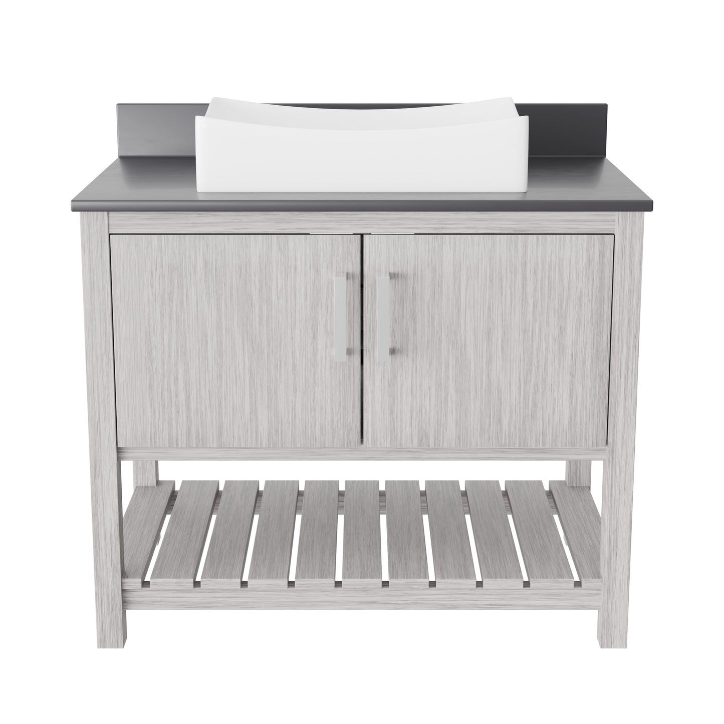 36-inch Bath Vanity with Storm Grey Quartz Counter and Sink - NOBV-36SG-280-1141