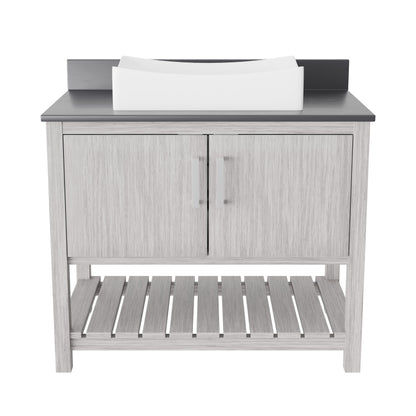 36-inch Bath Vanity with Storm Grey Quartz Counter and Sink - NOBV-36SG-280-1141