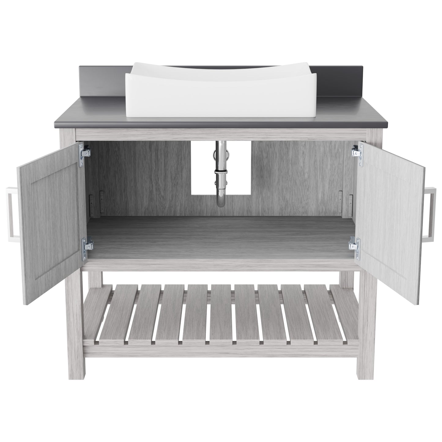 36-inch Bath Vanity with Storm Grey Quartz Counter and Sink - NOBV-36SG-280-1141