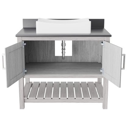 36-inch Bath Vanity with Storm Grey Quartz Counter and Sink - NOBV-36SG-280-1141