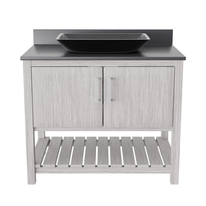36-inch Bath Vanity with Storm Grey Counter and Sink, NOBV-36SG-280-19034
