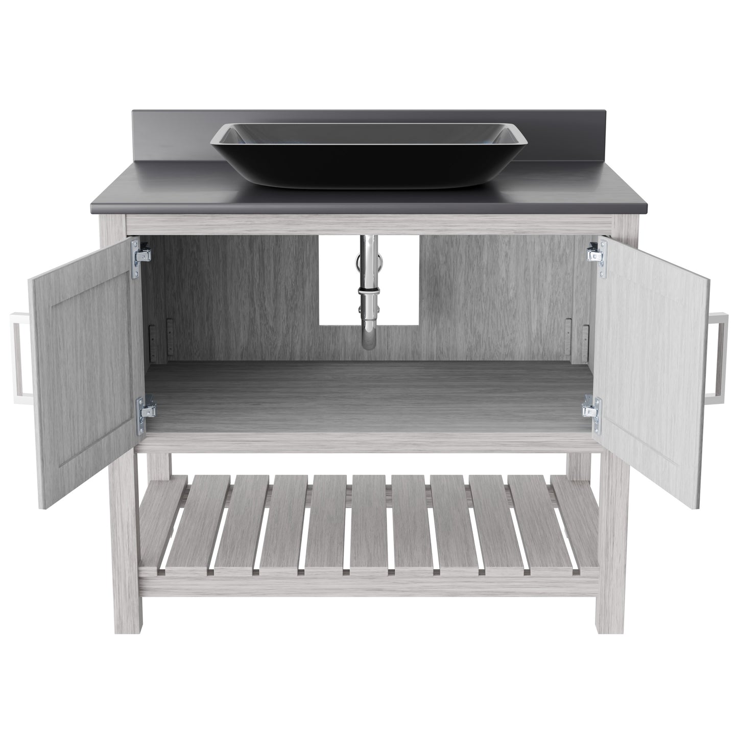 36-inch Bath Vanity with Storm Grey Counter and Sink, NOBV-36SG-280-19034