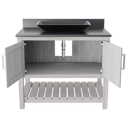 36-inch Bath Vanity with Storm Grey Counter and Sink, NOBV-36SG-280-19034