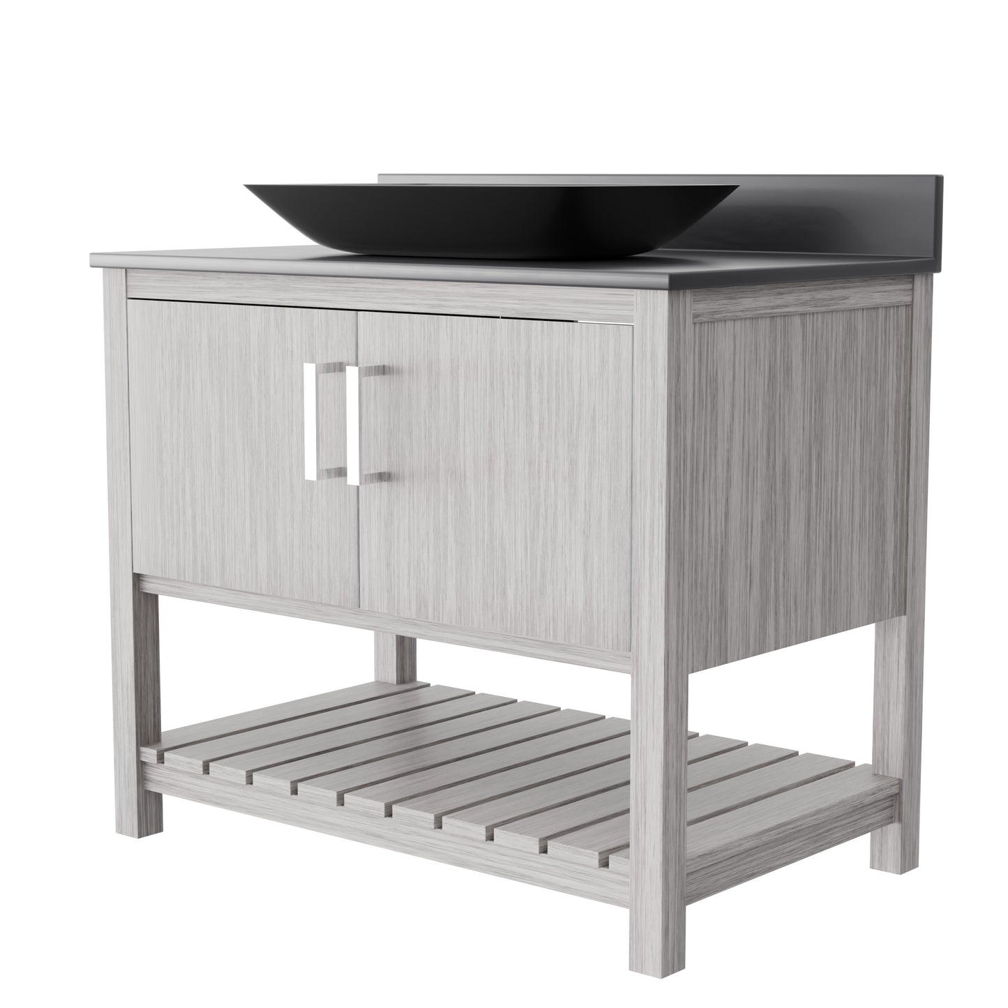 36-inch Bath Vanity with Storm Grey Counter and Sink, NOBV-36SG-280-19034