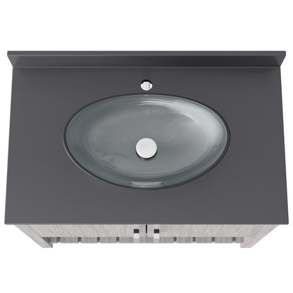 36-inch Bath Vanity with Storm Grey Quartz Counter and Sink - NOBV-36SG-280-324C