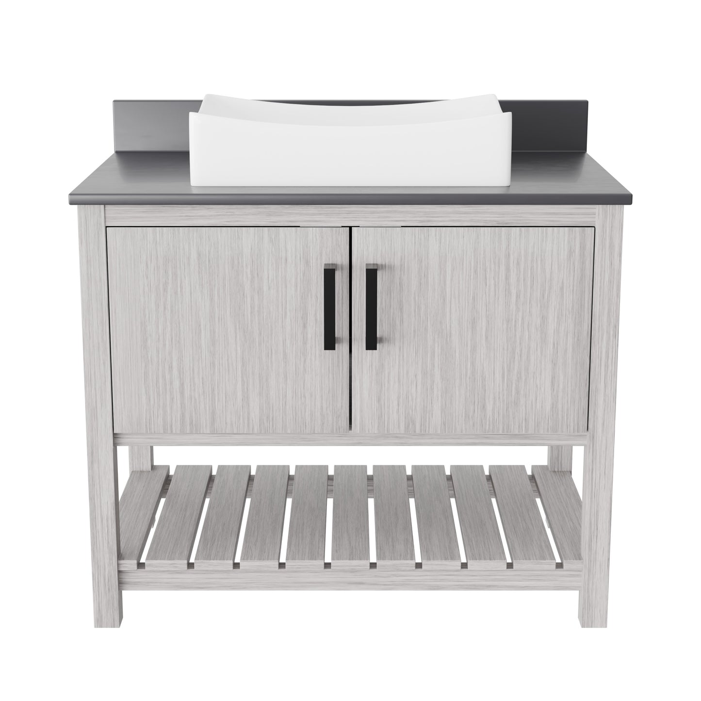 36-inch Bath Vanity with Storm Grey Quartz Counter and Sink - NOBV-36SG-280-1141