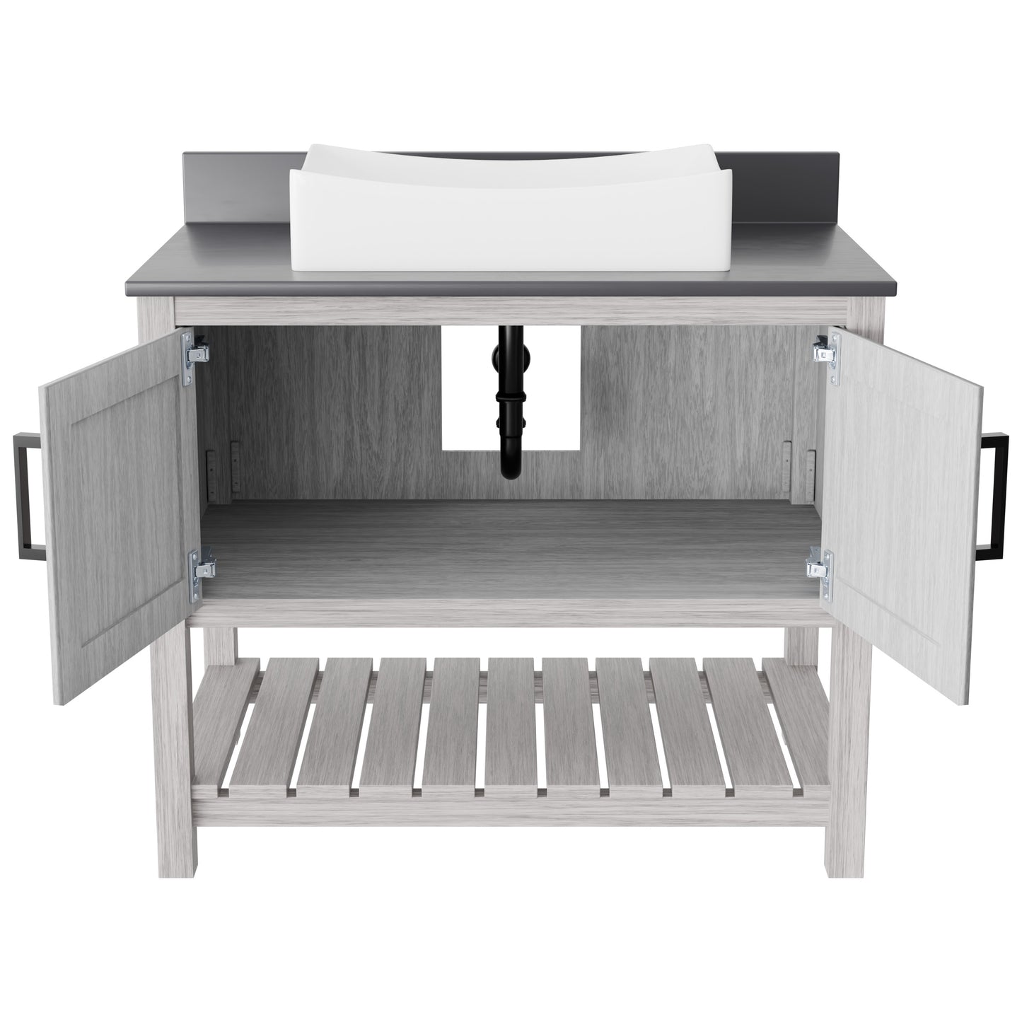 36-inch Bath Vanity with Storm Grey Quartz Counter and Sink - NOBV-36SG-280-1141